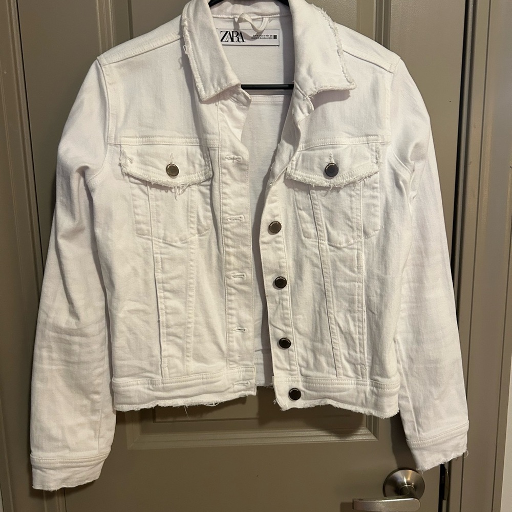 Zara white jean  Jacket